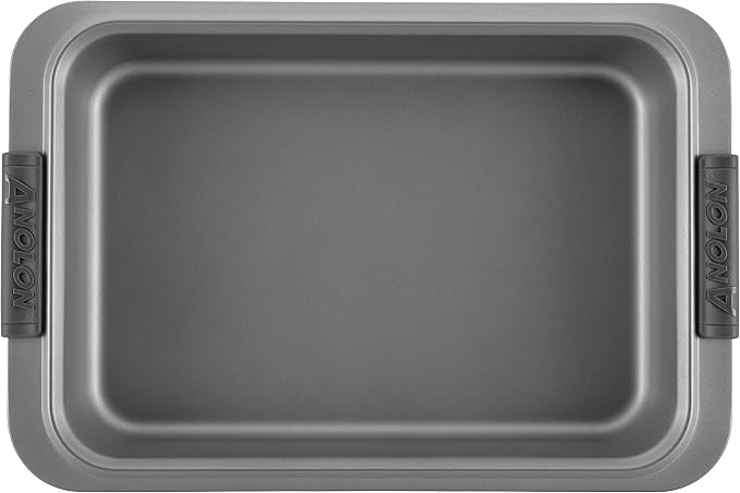 Anolon Advanced Nonstick Baking Pan With Lid / Nonstick Cake Pan With Lid, Rectangle - 9 Inch x 13 Inch, Gray