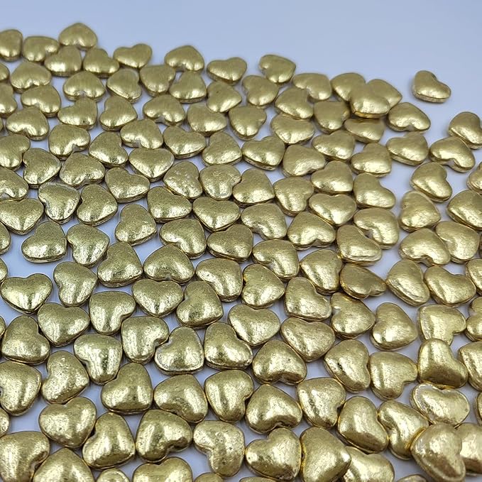 Gold Heart Sprinkles, Edible Heart Cake Decorating, Baking Cake Decorations Cupcake Toppers Cookie Decorating, Wedding Party Chirstmas Supplies
