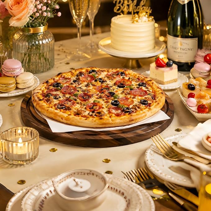 Acacia Wood Cake Stand with Lid - 12 Inch Magnetic Detachable Cake Stand with Dome, Shatterproof Acrylic Cover, Versatile Cake Holder & Charcuterie Board for Parties, Dessert Table Display