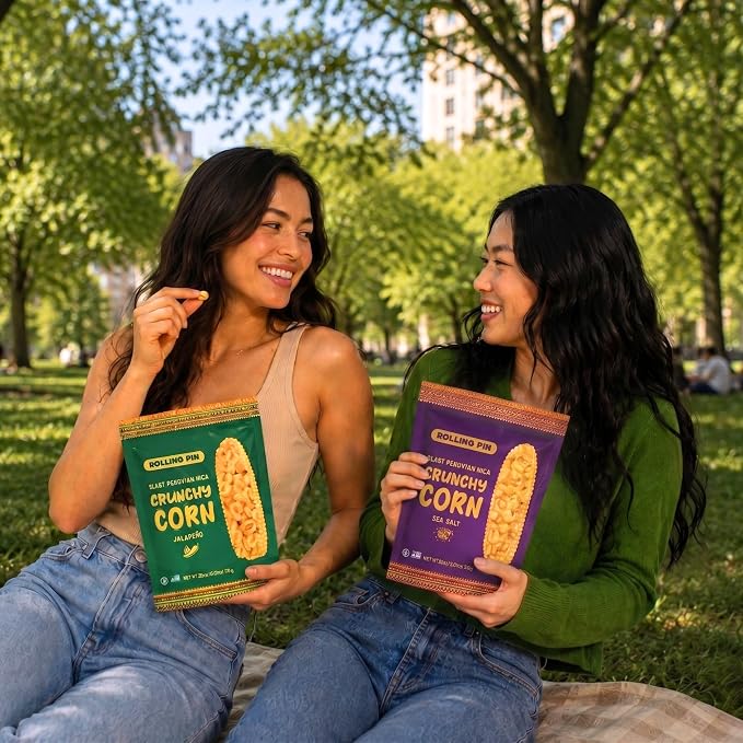 Rolling Pin GIANT Peruvian Inca Crunchy Corn Variety 2-Pack - Sea Salt & Jalapeno, 56 Oz