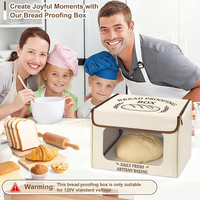 Antner Folding Bread Proofing Box with 70-131°F Temp Control & 99H Timer, Front-View Window Sourdough Proofing Box, Dough Proofer with Metal Rack for Sourdough, Pizza, Bread Baking, Yogurt, Kombucha