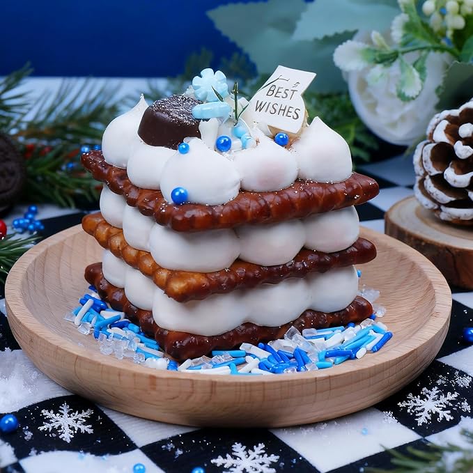 Frozen Winter Sprinkles for Cake Decorating - 6.53 oz Edible Blue White Snowflake Sprinkles, Coarse Sugar, Confetti, Nonpareils & Jimmies Sprinkle Mix, Ice Princess Themed Cupcake Cookie Decorations