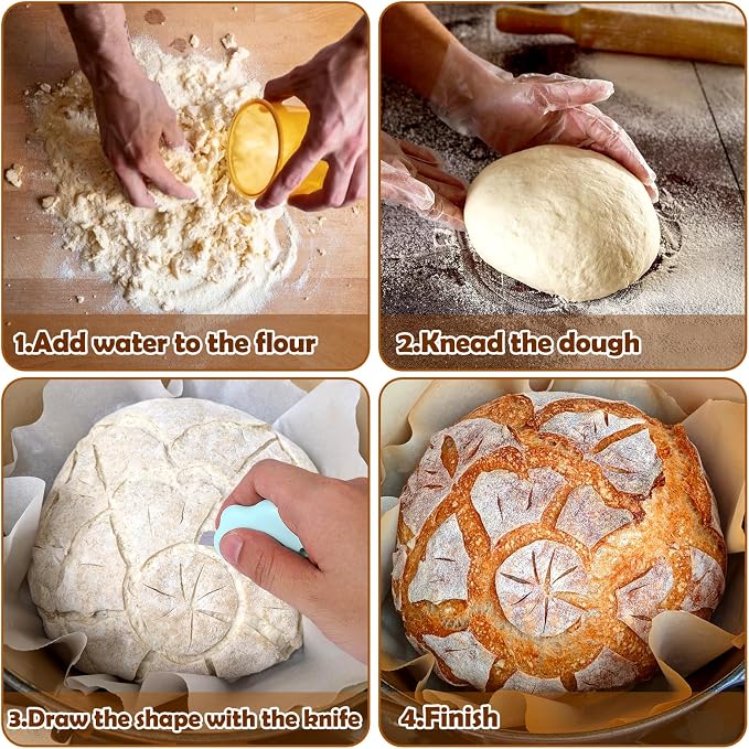 XANGNIER Bread Lame Dough Scoring Tool,2 Pack Sourdough Scoring Tools,Bread Dough Cutter Slashing Razor Tool,Scoring Patterns Booklet,Bread Baking & Making Tools Supplies Accessories