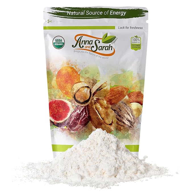 Anna and Sarah Organic Coconut Flour, Kosher, Gluten Free, Halal, Non GMO, Vegan, Keto Friendly, in Resealable Bag (4 LBS)