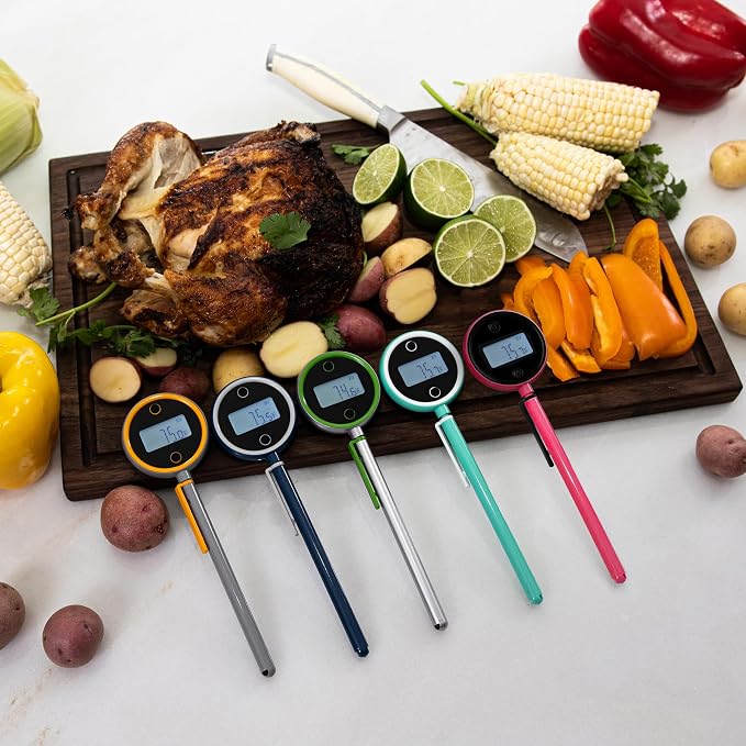 Pocket Pro 1-Second Instant Read Digital Meat Thermometer Rechargeable for Grilling, Food, BBQ, Kitchen Cooking, Oil Deep Frying & Candy (Iced Mango)