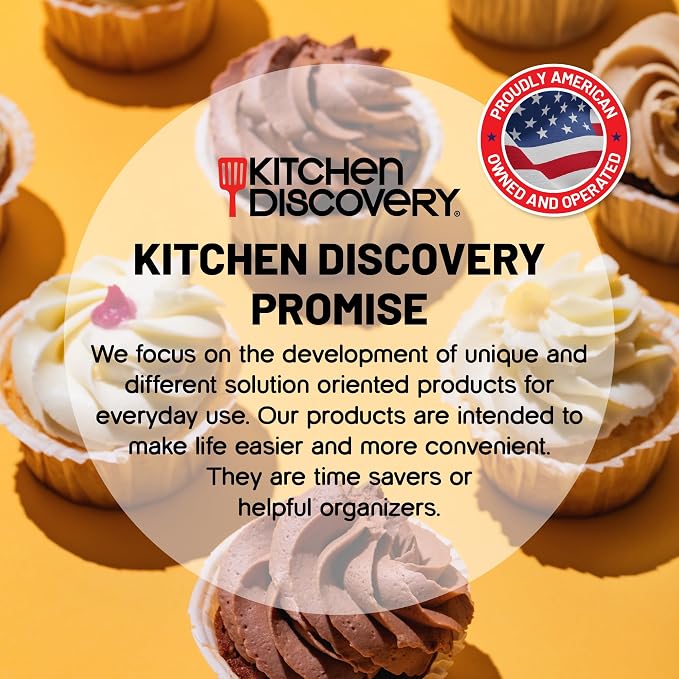 Kitchen Discovery Cupcake Carrier and Muffin Container Pie, Cake, and Cupcake Carrier with Lid and Handle for Safe Transport and Fresh Storage of a Variety of Desserts