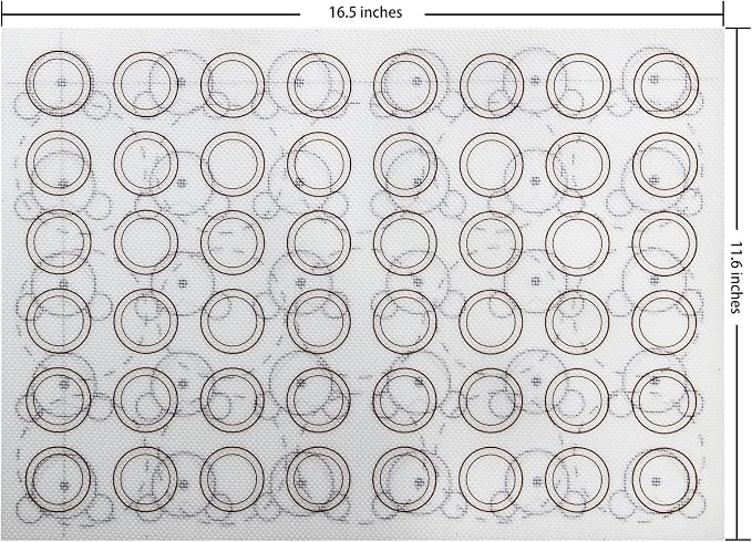 Yansumi Silicone Baking Mat,Thick Reusable Nonstick Bakeware Mats for Cookies, Macarons, Bread and Pastry (16.5x11.6, White)