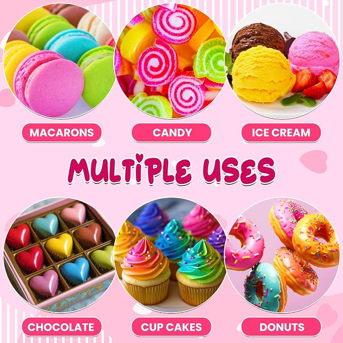 Oil Based Food Coloring - 10 Colors x 20ml Food Coloring for Chocolate, High Concentration Food Grade Food Dye for Baking, Candy, Icing, Fondant, Cake Decoration - 0.7 Fl.Oz/bottles