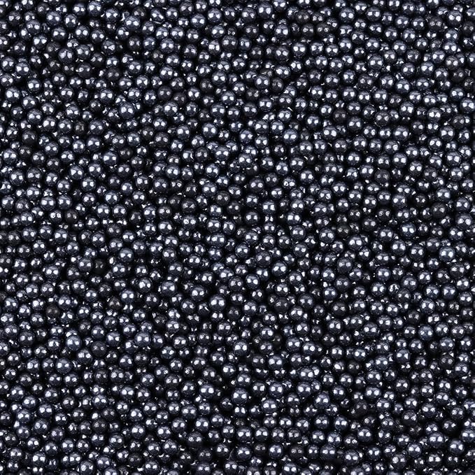 Bayep Edible Pearls for Cake Decorating 4mm Black Sprinkles for Cookies, Baking, Ice Cream, Cupcake Topper Pearl Sprinkles Perfect for Wedding Party Valentines Christmas Holiday Supplies 3.52 Ounce