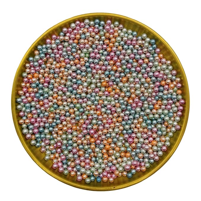 Dynastang 4mm Mixed Colour Pearls Sprinkles Edible Pearls Cake Decorating Stars Cake Decorations Cupcake Toppers Cookie Decorating Perfect for Cakes, Cupcakes, Desserts Toppings 3OZ