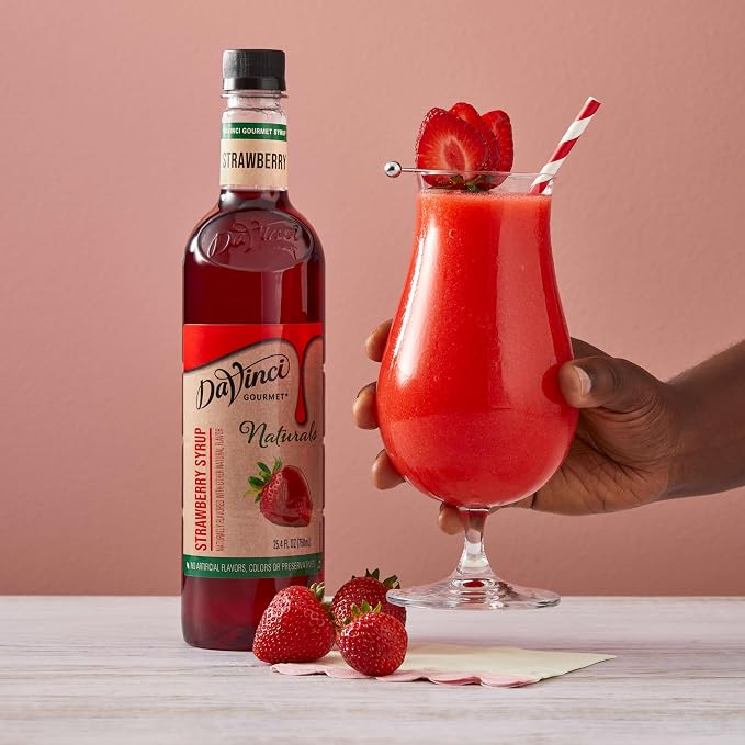 DaVinci Gourmet Naturals Strawberry Syrup, 25.4 Fluid Ounces (Pack of 4)