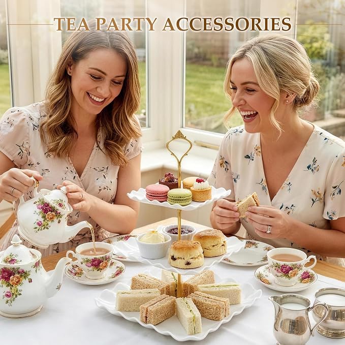 Hdama 3Pack Cupcake Stand, 3 Tier Serving Tray Cupcake Tower Desert Table Display Set, for Birthday/ Baby Shower /Wedding and Tea Party Decoration Supplies, White (3)