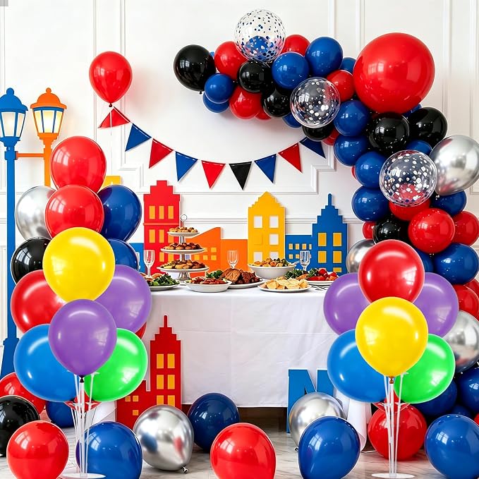 TONIFUL 4 Set Colorful Centerpieces for Table,Balloon Stand Kit for Kid Party Decor,Birthday Decorations Anniversary Baby Shower Fiesta Mexican Party