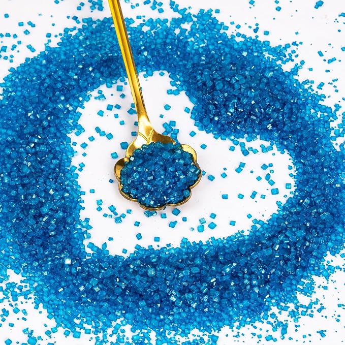 Edible Blue Sprinkles,Sanding Sugar for Cake Decorating,150g,Patriotic Sprinkle Crystals Mix for Cookies,Ice Cream,Fondant Cake,Donuts,Caramel Apples,Cupcakes,Desserts Topper,Birthday 4th of July Party Decoration Supplies