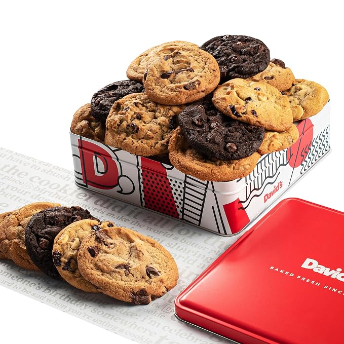 David's Cookies Freshly Baked Cookies - Delicious Handmade Soft Variety - Exquisite Gourmet Gift for Friends & Family on Special Occasions - Assorted 1lb