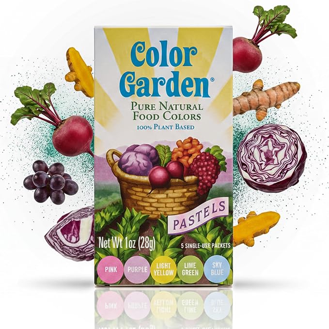 Color Garden Pure Natural Food Coloring, Pastels – 5 ct 1 oz | Plant-Based, Vegan, Non-Toxic Liquid Food Dye, Healthy Food Coloring