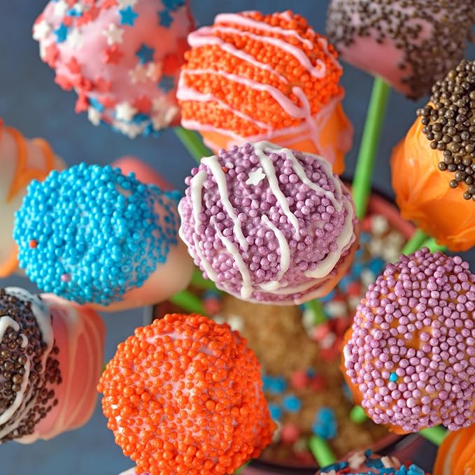 Lyreh Cake Pop Mold with 20 Sticks, Plastic Blue 3D Cake Pop Maker for Weddings Birthdays Cupcake Desserts Ice Cream Candy Chocolate Molds for Home Baking (Square Shape)