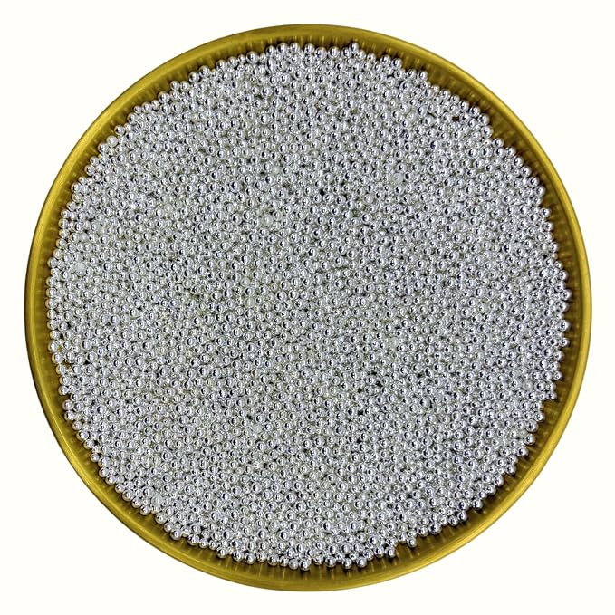 Dynastang 2mm Silver Pearls Sprinkles Edible Pearls Cake Decorating Stars Cake Decorations Cupcake Toppers Cookie Decorating Perfect for Cakes, Cupcakes, Desserts Toppings 3OZ