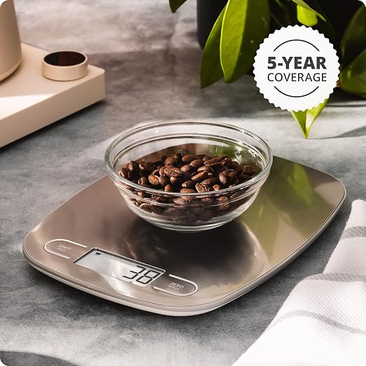 Greater Goods Food Scale ā Digital Kitchen Scale, 1g Precision, Easy-Tare & Quick Conversion, Slim Compact Design, Durable & Portable | Ideal for Cooking, Baking & Meal Prep (Stainless Steel)