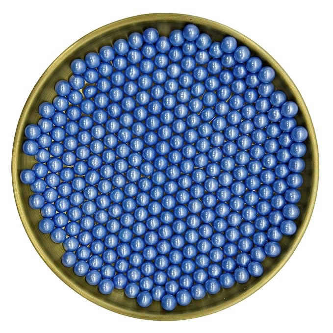 Edible Bright Blue Pearl Sugar Sprinkles Candy 7mm Mini Pearls Cake Decorations Cupcake Toppers Cookie Decorating Perfect for Wedding Party Valentine Halloween Christmas Supplies 3OZ