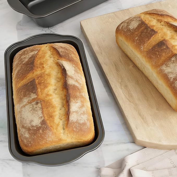 QTLCOHD 6 Pack 8" x 4" Bread Loaf Pan for Baking Homemade Bread | Non Stick Carbon Steel Loaf Pans
