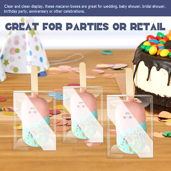 CZWESTC 45 Pcs Cakesicle Rice Krispie Treat Boxes 3.5x2.4x1.38 | Elegant commercial-grade packaging solution perfectly tailored for upscale weddings, bakeries, parties, and DIY gifts.