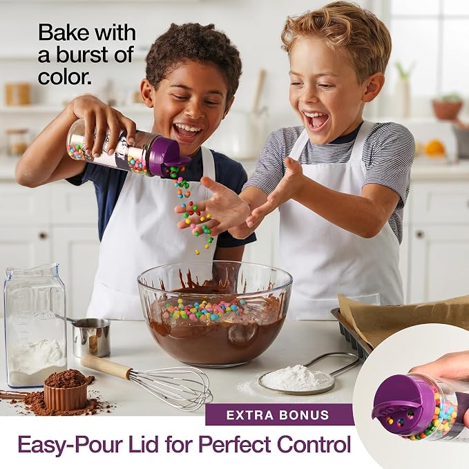 Rainbow Candy Coated Chips – 10oz (283g) Resealable Bottle – Colorful Candy-Shell Chocolate Chips for Baking, Decorating, Cookies, Cupcakes, Toppings & Party Treats