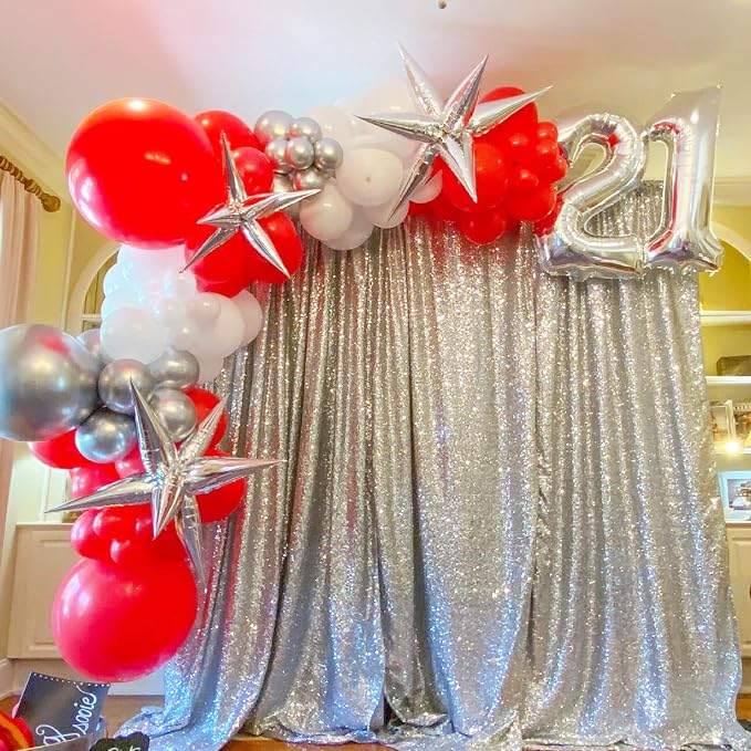 Voircoloria 90pack Red Balloons Different Size 18/12/10/5 Inch Red Balloon Garland Arch Kit for Valentine's Day, Graduation, Wedding, Birthday, New Year, Baby Shower, Christmas Party Decorations