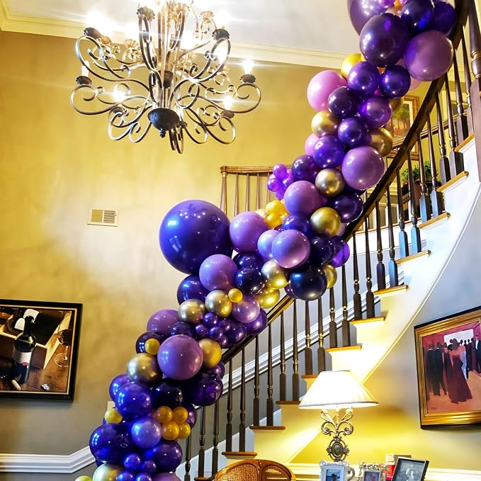 Voircoloria 110pcs Dark Purple Balloons 12inch Deep Purple Latex Party Balloons for Halloween, Graduation, Wedding, Birthday, Baby Shower, Anniversary, Valentine's Day Party Decorations