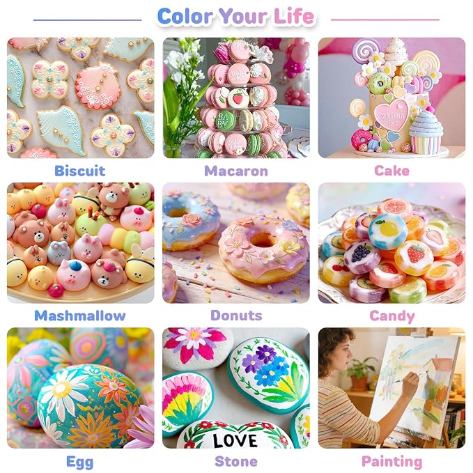 Food Coloring Marker Pens,12Pcs Dual Sided Food Grade and Edible Markers with Fine&Thick Tip,Edible Pen Gourmet Writers for Decorating Cake,Cookies,Fondant,Frosting,Easter Eggs,Painting,Drawing,Baking( For 12+ Year Old)