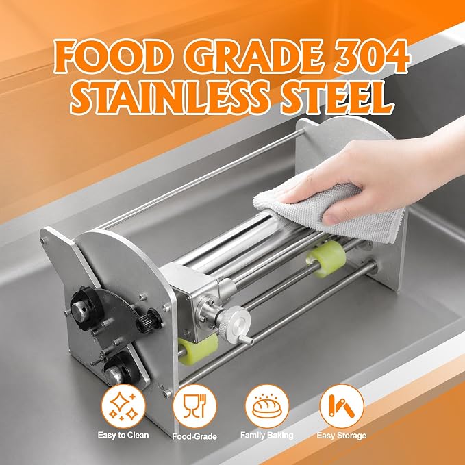 22.7" Commercial Electric Dough Sheeter Machine with Adjustable Thickness, Foldable Design, for Croissant Dough, Pizza Dough & Bakery Use – Suitable for Home Bakers and Professional Bakeries