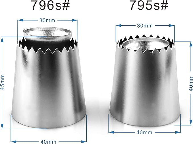 FantasyDay Cake Decorating Set, 2 Pieces Stainless Steel Icing Piping Nozzles Tips Kit with Reusable Piping Bag - Christmas Birthdays Anniversary Wedding Cakes Cookies Dessert Pastry DIY Making Tools