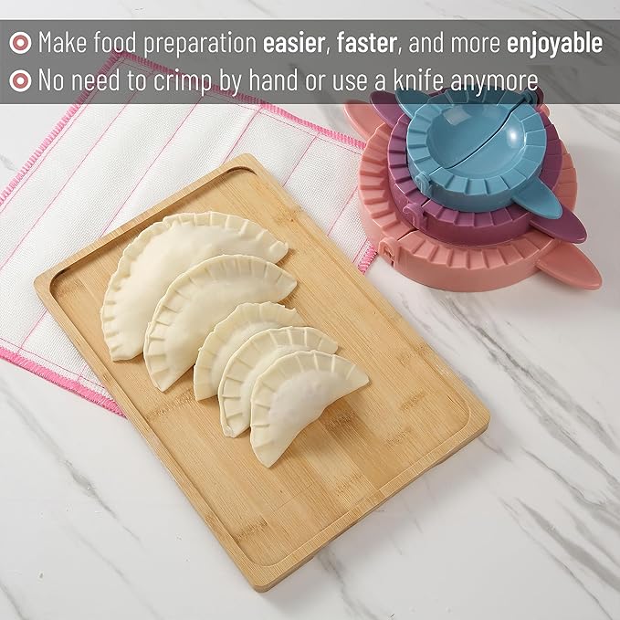 BTaT- Dough Press Set, 3 Pack, Dumpling, Empanada, Pastry and Turnover Press, Hand Pie Maker, Meat Pie Cutter