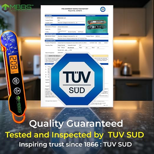 Instant Read Meat Thermometer for Cooking | Waterproof IP67 & Ultra Fast | Digital Food Thermometer for Grill, Kitchen, BBQ Smoker,(∘C/∘F Switchable)