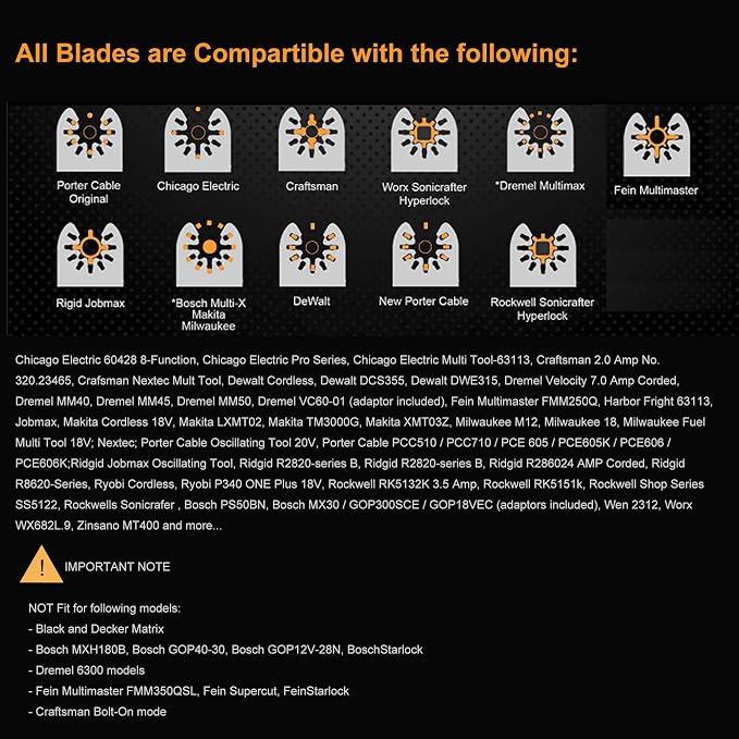 6PCS oscillating Tool Scraper Blades Universal fit Multitool Scraper Blades, Compatible with Dewalt Dremel Rockwell Makita Bosch Fein Multimaster Milwaukee Porter Cable Ridgid Ryobi