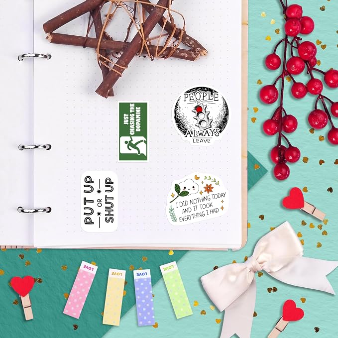 100Pcs Demotivational Stickers for Adults for Water Bottle & Laptops - Snarky, Sarcastic Stickers - Dark Humor Decals - Demotivational Gift for Women & Men