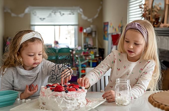 Happy Birthday Cake Topper,Acrylic cake Toppers,Birthday Party Decoration Supplie (Black)