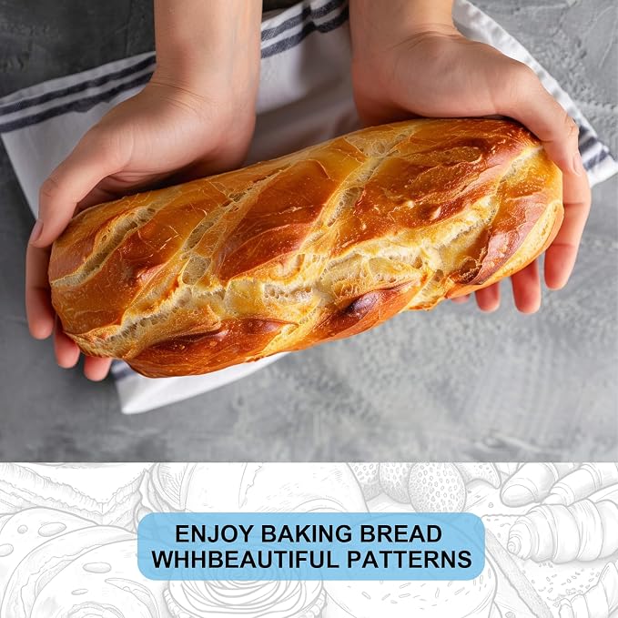 10 Inch banneton bread proofing basket, Set of 6 Natural Rattan Bread Proofing Basket with Linen Liners, Splinters-Free Handmade Brotform for Sourdough, Home & Professional Baking