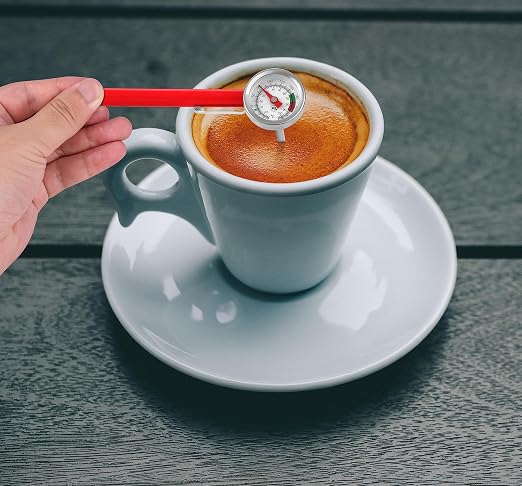 2 Pack Instant Read Pocket Milk Frothing Thermometer with1 inch Dial 5 inch Probe Clip,Best Instant Read Food for The Coffee Drinks,Chocolate Milk Foam (Color Dial)