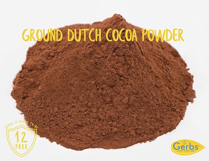 Gerbs Dutch Cocoa Powder 4 lbs. | 22-24% Cocoa Butter Fat, Resealable Bag | Rich, Smooth Dutch Process | Top 14 Allergen-Free