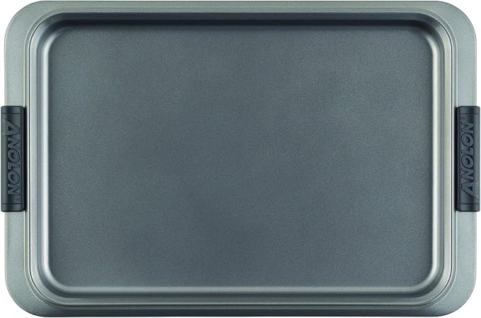 Anolon Advanced Nonstick Bakeware with Grips, Nonstick Cookie Sheet / Baking Sheet - 10 Inch x 15 Inch, Gray