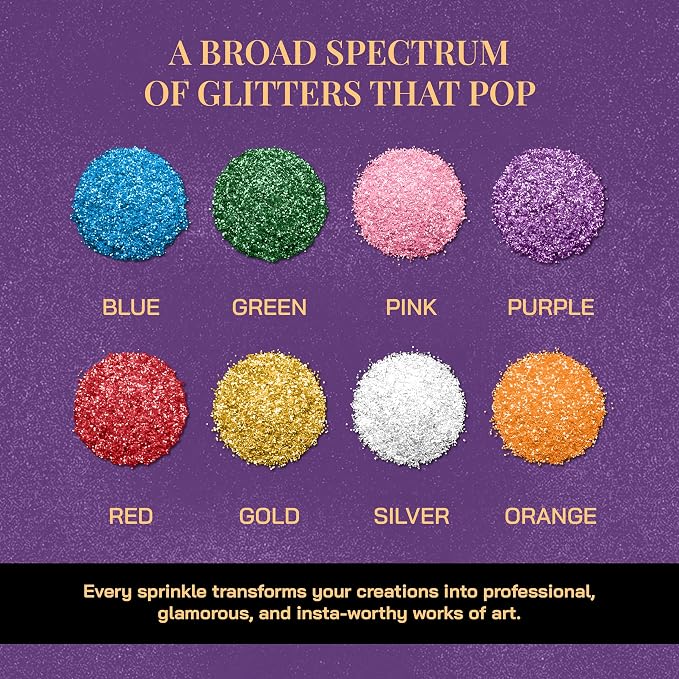 Dazzle Dust Edible Glitter Sprinkles for Cake Decorating, Drinks, Cookie, Icing, Dessert Decorations, Sparkly Luster, Food-Grade, Vegan, Gluten Free, Kosher, Bulk 10g, Purple