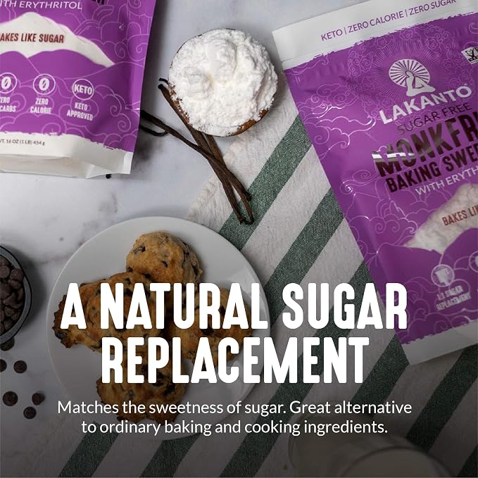 Lakanto Bulk Baking Monk Fruit Sweetener with Erythritol - White Sugar Substitute, Zero Calorie, Keto Diet Friendly, Zero Net Carbs, Extract, Sugar Replacement (Baking - 20 kg)