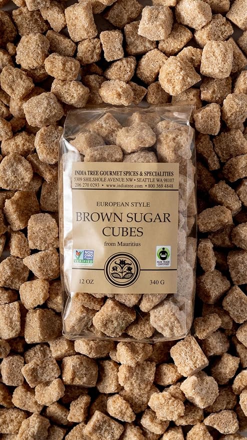 Pure Brown Sugar Cubes, All-Natural Gourmet Sweetener for Coffee, Tea, and Baking, 12 Oz Bag (Pack of 1)