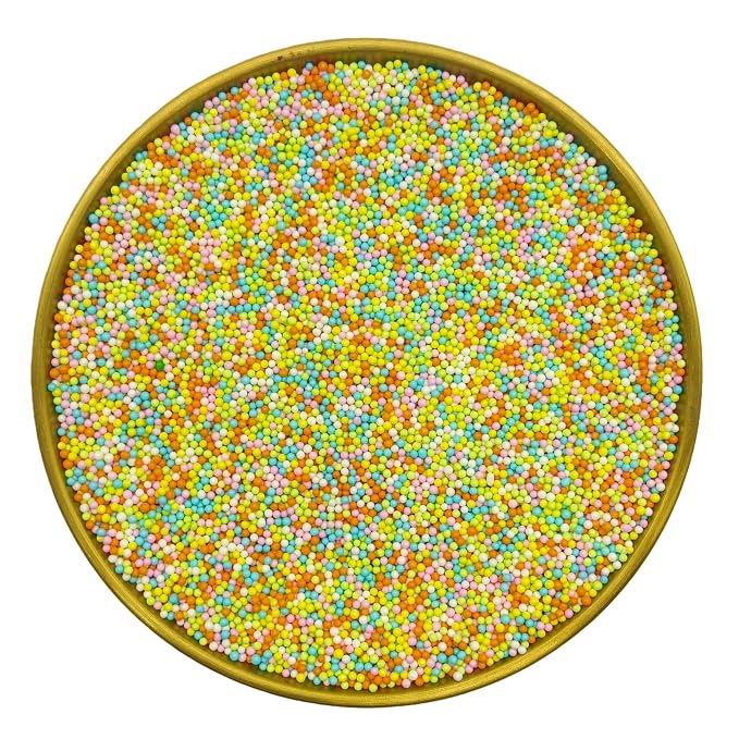 Easter Colors Edible Sprinkles Polished Candy 2mm Mini Pearls Cake Decorations Cupcake Toppers Cookie Decorating Perfect for Wedding Party Valentine Halloween Christmas Supplies 3OZ