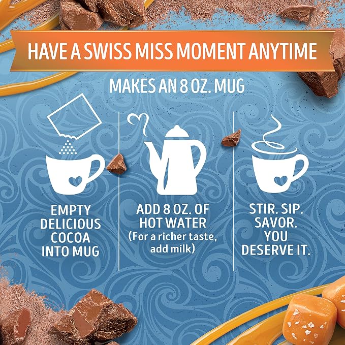 Swiss Miss Salted Caramel Flavored Hot Cocoa Mix, 1.38 oz 8 ct (Pack of 5)