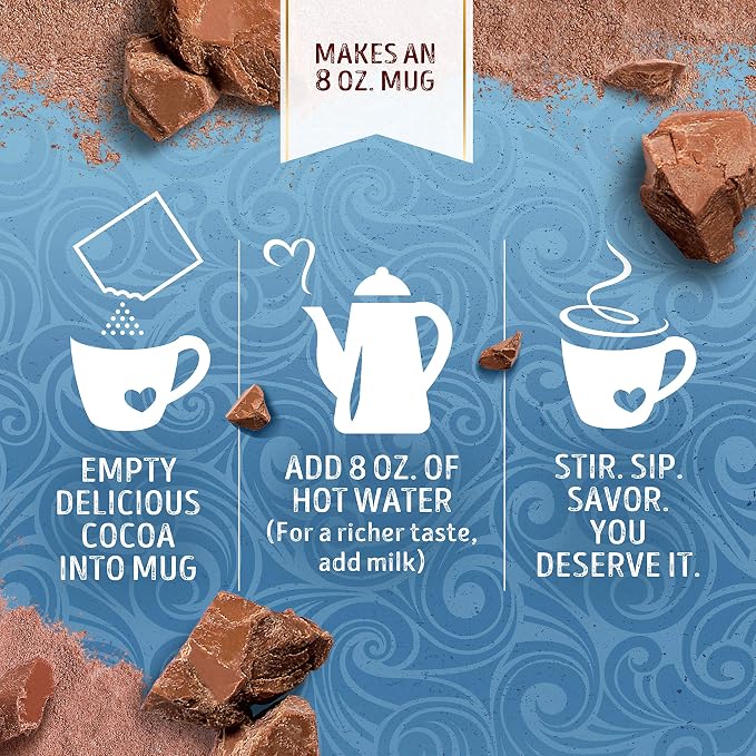 Swiss Miss Chocolate Hot Cocoa Mix With Marshmallows, Hot Cocoa Bar Supplies, 1.38 oz., 8-Count Envelopes