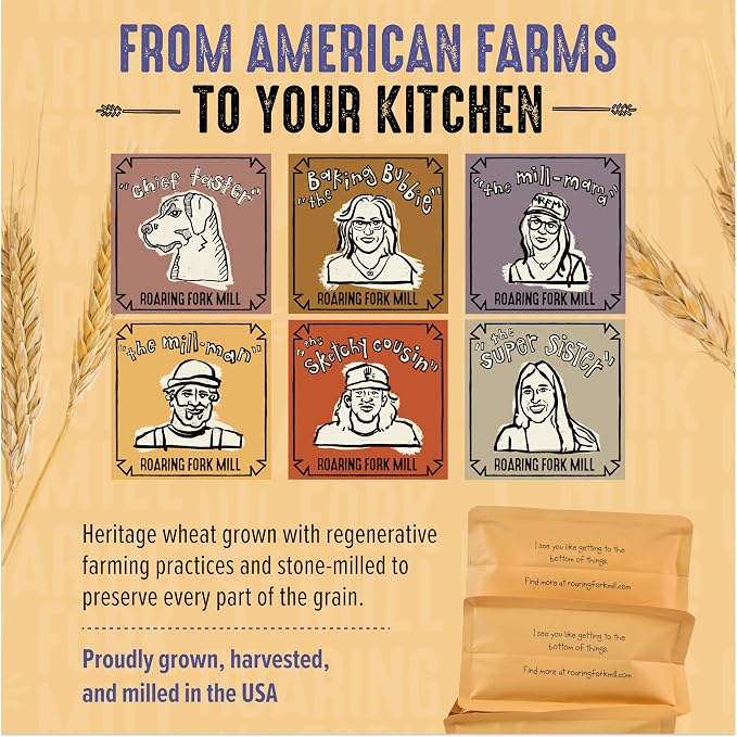 Roaring Fork Mill Spelt 00 Flour - USDA Organic & Regenerative Organic Certified Ancient Grain Spelt Flour, Stone-Milled for Bread, Baking & Pastries