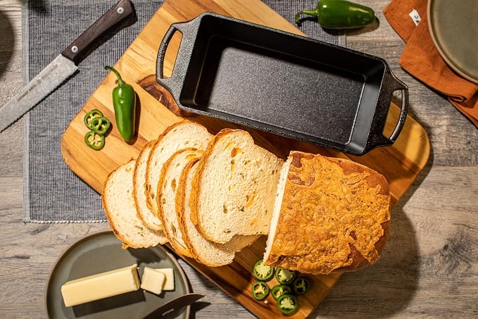 Lodge Cast Iron Loaf Pan - 10 x 5.37 Inch PFAS-Free Bread Baking Pan - Naturally Seasoned Cast Iron Bakeware for Sourdough, Meatloaf, Breads, and More - Made in the USA - 3 Pack