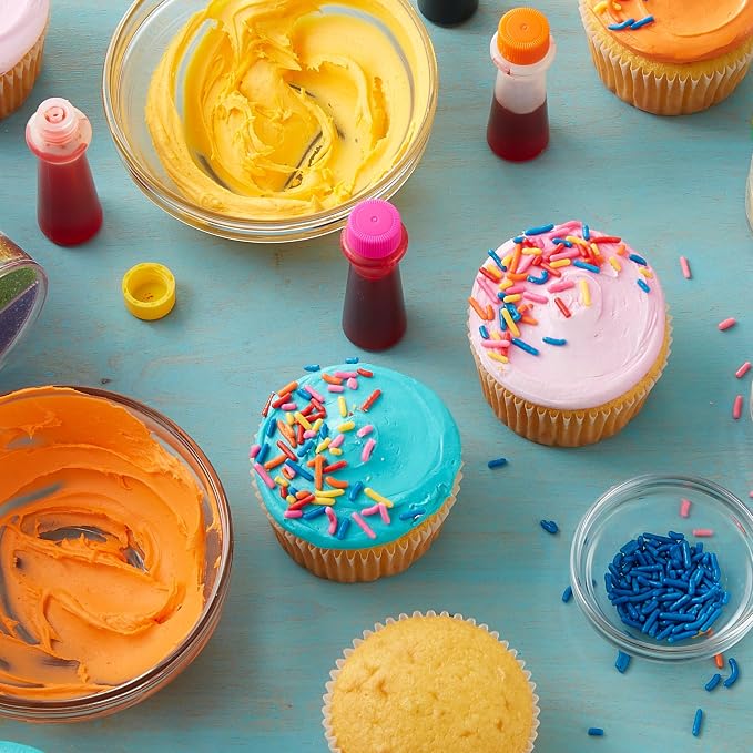 Wilton Neon Food Coloring Gel Icing Color Set, Vibrant Gel-Based Cake & Cookie Decorating Colors, Magenta, Orange, Teal & Purple, 4-count